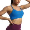 imageAoxjox Womens Workout Sports Bras Fitness Julie Crossback Thin Straps Low Impact Bra Yoga Crop TankDirectoire Blue