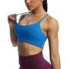 imageAoxjox Womens Workout Sports Bras Fitness Julie Crossback Thin Straps Low Impact Bra Yoga Crop TankDirectoire Blue