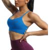 imageAoxjox Womens Workout Sports Bras Fitness Julie Crossback Thin Straps Low Impact Bra Yoga Crop TankDirectoire Blue