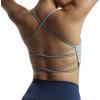 imageAoxjox Womens Workout Sports Bras Fitness Julie Crossback Thin Straps Low Impact Bra Yoga Crop TankGrey