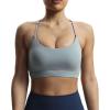 imageAoxjox Womens Workout Sports Bras Fitness Julie Crossback Thin Straps Low Impact Bra Yoga Crop TankGrey