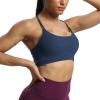 imageAoxjox Womens Workout Sports Bras Fitness Julie Crossback Thin Straps Low Impact Bra Yoga Crop TankNavy