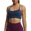imageAoxjox Womens Workout Sports Bras Fitness Julie Crossback Thin Straps Low Impact Bra Yoga Crop TankNavy