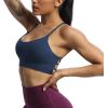 imageAoxjox Womens Workout Sports Bras Fitness Julie Crossback Thin Straps Low Impact Bra Yoga Crop TankNavy