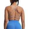 imageAoxjox Womens Workout Sports Bras Fitness Julie Crossback Thin Straps Low Impact Bra Yoga Crop TankPurple Heather