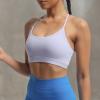imageAoxjox Womens Workout Sports Bras Fitness Julie Crossback Thin Straps Low Impact Bra Yoga Crop TankPurple Heather