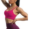 imageAoxjox Womens Workout Sports Bras Fitness Julie Crossback Thin Straps Low Impact Bra Yoga Crop TankRose Red