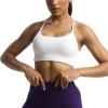 imageAoxjox Womens Workout Sports Bras Fitness Julie Crossback Thin Straps Low Impact Bra Yoga Crop TankWhite