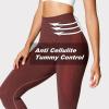 imageAoxjox Workout Seamless Leggings for Women Smile Contour High Waisted Athletic Yoga Pants Tights 26quotA Cherry Brown Marlnot Squat Proof  a Bit See Through