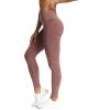 imageAoxjox Workout Seamless Leggings for Women Smile Contour High Waisted Athletic Yoga Pants Tights 26quotA Cherry Mahogany Marl