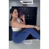 imageAoxjox Workout Seamless Leggings for Women Smile Contour High Waisted Athletic Yoga Pants Tights 26quotElectric Blue Marl