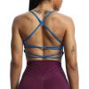 imageAoxjox Womens Workout Sports Bras Fitness Julie Crossback Thin Straps Low Impact Bra Yoga Crop TankDirectoire Blue