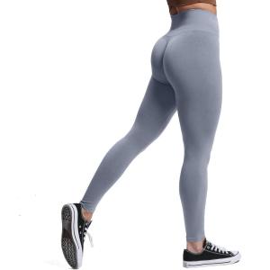 imageAoxjox Seamless Scrunch Legging for Women Asset Tummy Control Workout Gym Fitness Sport Active Yoga PantsA Grey