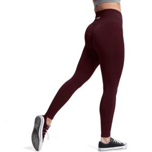 imageAoxjox Seamless Scrunch Legging for Women Asset Tummy Control Workout Gym Fitness Sport Active Yoga PantsBlack Berry Marl With Logo