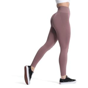 imageAoxjox Seamless Scrunch Legging for Women Asset Tummy Control Workout Gym Fitness Sport Active Yoga PantsPassive Purple