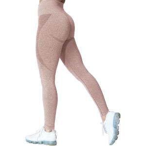 imageAoxjox Workout Seamless Leggings for Women Smile Contour High Waisted Athletic Yoga Pants Tights 26quotA Beaver Marl