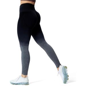 imageAoxjox Workout Seamless Leggings for Women Smile Contour High Waisted Athletic Yoga Pants Tights 26quotA BlackWhite Marl