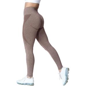 imageAoxjox Workout Seamless Leggings for Women Smile Contour High Waisted Athletic Yoga Pants Tights 26quotA Mocha Marl