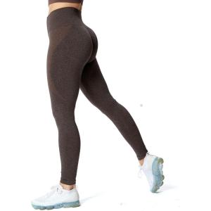 imageAoxjox Workout Seamless Leggings for Women Smile Contour High Waisted Athletic Yoga Pants Tights 26quotB Dark Brown Marl
