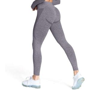 imageAoxjox Workout Seamless Leggings for Women Smile Contour High Waisted Athletic Yoga Pants Tights 26quotGrey Marl