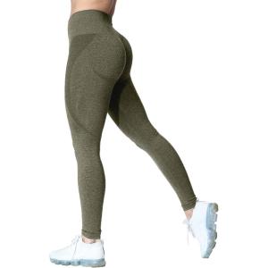 imageAoxjox Workout Seamless Leggings for Women Smile Contour High Waisted Athletic Yoga Pants Tights 26quotKhaki Green Marlnot Squat Proof  a Bit See Through