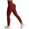 imageAoxjox High Waisted Workout Leggings for Women Scrunch Tummy Control Luna Buttery Soft Yoga Pants 26quotBurgundy