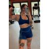 imageAoxjox Womens Workout Sports Bras Fitness Define Sculpt Racerback Bra Yoga Crop TankBellwether Blue