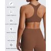 imageAoxjox Womens Workout Sports Bras Fitness Define Sculpt Racerback Bra Yoga Crop TankDandelion Brown