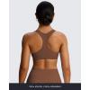 imageAoxjox Womens Workout Sports Bras Fitness Define Sculpt Racerback Bra Yoga Crop TankDandelion Brown