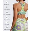 imageAoxjox Womens Workout Sports Bras Fitness Define Sculpt Racerback Bra Yoga Crop TankGreen Flower Print