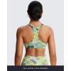 imageAoxjox Womens Workout Sports Bras Fitness Define Sculpt Racerback Bra Yoga Crop TankGreen Flower Print