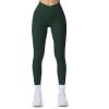 imageAoxjox Workout Leggings for Women Vanity V Waist High Waist Tummy Control Hidden Scrunch Athletic Gym Yoga Pants 24quot26quot28quotForest Green