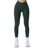 imageAoxjox Workout Leggings for Women Vanity V Waist High Waist Tummy Control Hidden Scrunch Athletic Gym Yoga Pants 24quot26quot28quotForest Green