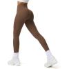 imageAoxjox Workout Leggings for Women Vanity V Waist High Waist Tummy Control Hidden Scrunch Athletic Gym Yoga Pants 24quot26quot28quotFudge Coffee