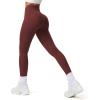 imageAoxjox Workout Leggings for Women Vanity V Waist High Waist Tummy Control Hidden Scrunch Athletic Gym Yoga Pants 24quot26quot28quotRum Raisin