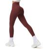 imageAoxjox Workout Leggings for Women Vanity V Waist High Waist Tummy Control Hidden Scrunch Athletic Gym Yoga Pants 24quot26quot28quotRum Raisin