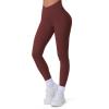 imageAoxjox Workout Leggings for Women Vanity V Waist High Waist Tummy Control Hidden Scrunch Athletic Gym Yoga Pants 24quot26quot28quotRum Raisin
