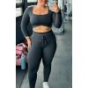 imageAoxjox Workout Updated Mila Leggings for Women High Waisted Tummy Control Drawcord Yoga Pants 245quot265quot285quotBlueberry