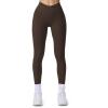 imageAoxjox Workout Leggings for Women Vanity V Waist High Waist Tummy Control Hidden Scrunch Athletic Gym Yoga Pants 24quot26quot28quotMulch
