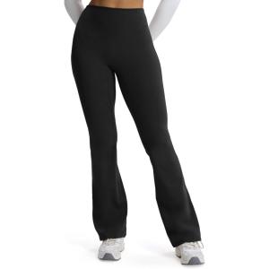 imageAoxjox Flare Leggings for Women Hidden Scrunch Butt Lifting High Waisted Wide Leg Yoga Pants 30quot32quot34quotBlack