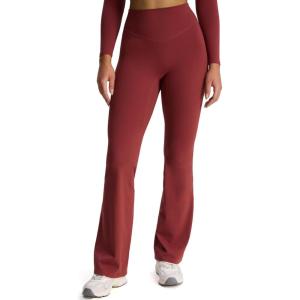imageAoxjox Flare Leggings for Women Hidden Scrunch Butt Lifting High Waisted Wide Leg Yoga Pants 30quot32quot34quotBurgundy