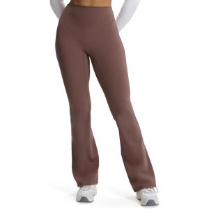 imageAoxjox Flare Leggings for Women Hidden Scrunch Butt Lifting High Waisted Wide Leg Yoga Pants 30quot32quot34quotFudge Coffee