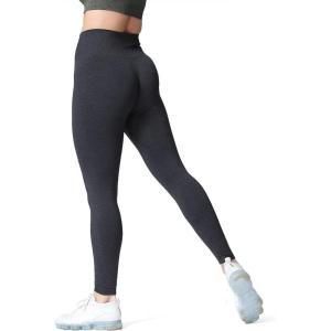 imageAoxjox Womens High Waist Workout Gym Vital Seamless Leggings Yoga PantsA Black Marl
