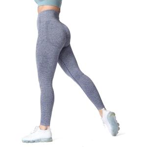 imageAoxjox Womens High Waist Workout Gym Vital Seamless Leggings Yoga PantsDark Blue Marl