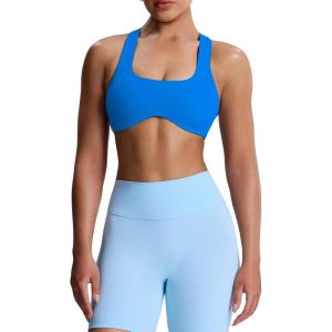 imageAoxjox Womens Workout Sports Bras Fitness Define Sculpt Racerback Bra Yoga Crop TankDirectoire Blue
