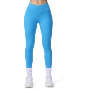 imageAoxjox Workout Leggings for Women Vanity V Waist High Waist Tummy Control Hidden Scrunch Athletic Gym Yoga Pants 24quot26quot28quotBlithe Blue