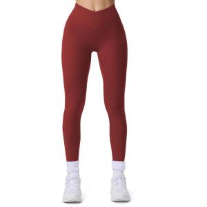 imageAoxjox Workout Leggings for Women Vanity V Waist High Waist Tummy Control Hidden Scrunch Athletic Gym Yoga Pants 24quot26quot28quotBurgundy