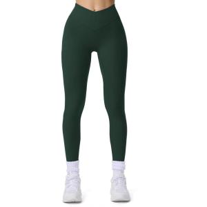 imageAoxjox Workout Leggings for Women Vanity V Waist High Waist Tummy Control Hidden Scrunch Athletic Gym Yoga Pants 24quot26quot28quotForest Green