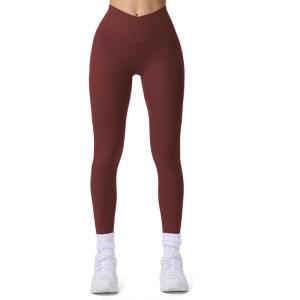imageAoxjox Workout Leggings for Women Vanity V Waist High Waist Tummy Control Hidden Scrunch Athletic Gym Yoga Pants 24quot26quot28quotRum Raisin