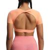imageAoxjox Short Sleeve Crop Tops for Women Define Sculpt Workout Cropped T Shirt TopPapaya